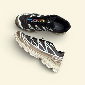 Salomon XT-6 Trail Running Shoes in Black and Tan Women’s size 8